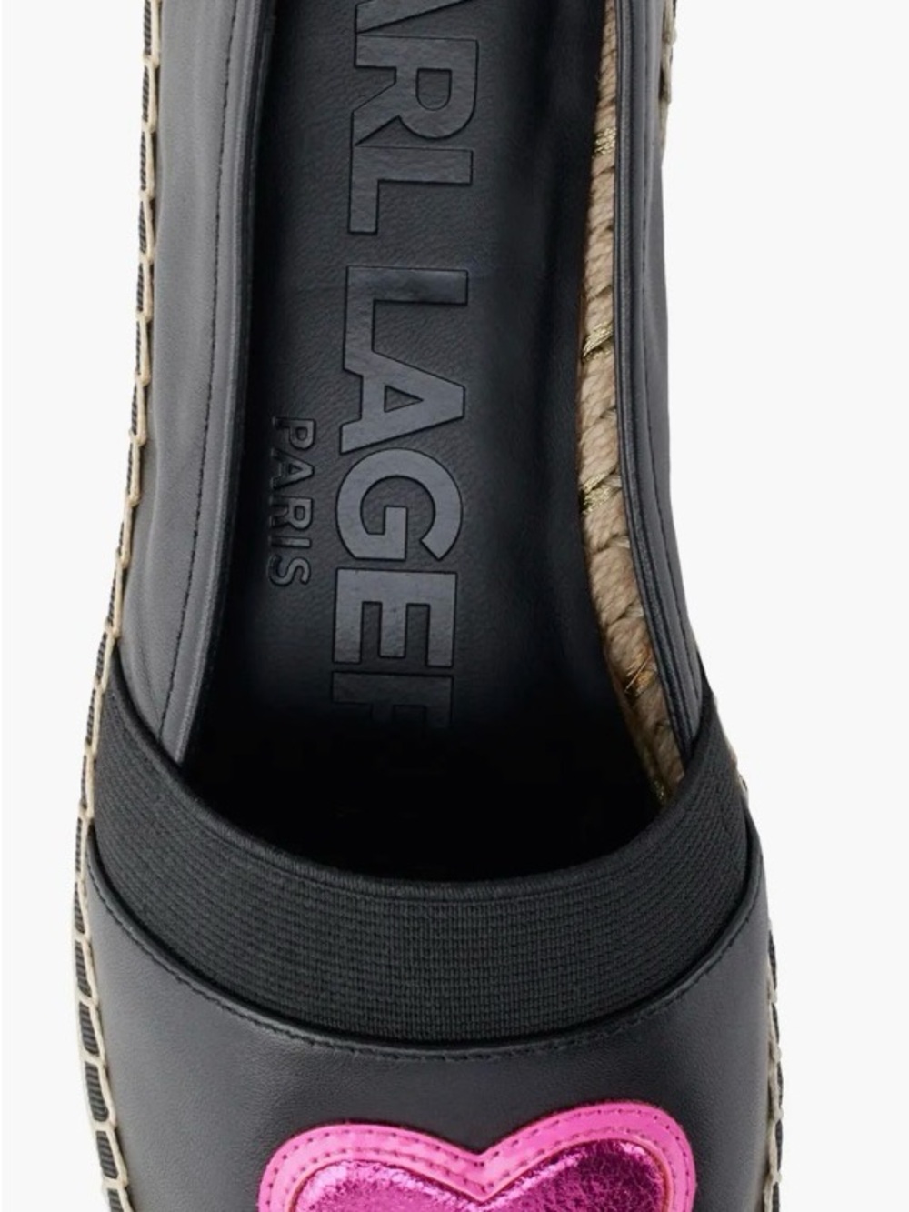 NEW Karl Lagerfeld Paris Manika Heart Appliqué Espadrille Sz 8.5 - Picture 3 of 12